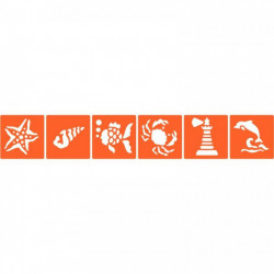 POCHOIRS EN PLASTIQUE THÈME LA MER LOT DE 6