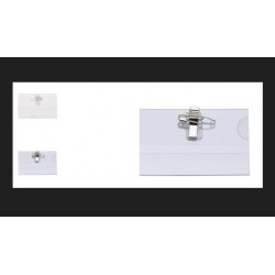 PORTE BADGE EPINGLE 9X5.8CM AVEC CARTONNETTE PERSONNALISEE
