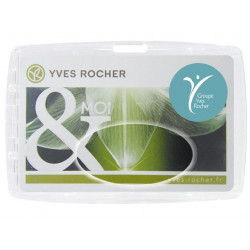 PORTE BADGE PLASTIQUE RIGIDE 9.2 x 6.3cm MARQUAGE 1 COUL SUR 1 FACE + LANIERE TOUR DE COU