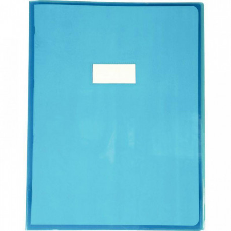 PROTÈGE-CAHIER CRISTAL 24 X 32 CM 22/100 COLORIS BLEU