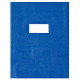 PROTÈGES-CAHIER LUXE OPAQUE RABATS 22/100ÈME 17X22CM PVC CRISTAL LOT DE 10 BLEU