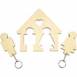 RANGE-CLÉS MAISON EN BOIS À SUSPENDRE