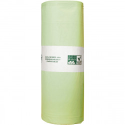 SACS POUBELLE  COMPOSTABLE **pqt 100** 40L VERT À LIENS COULISSANTS 