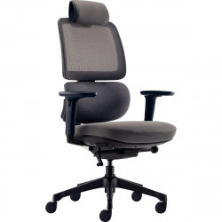 SIEGE FAUTEUIL ERGONOMIQUE SLAGEN SYNCHRONE BLOCAGES 4 POSITIONS DOSSIER REGLABLE H62CM A 70 CM RESILLE AVEC RENFORT LOMBAIRE RE