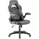 SIEGE FAUTEUIL GAMING NOIR ET GRIS DOSSIER CONTACT PERMANENT ACCOUDOIRS RABATTABLES  