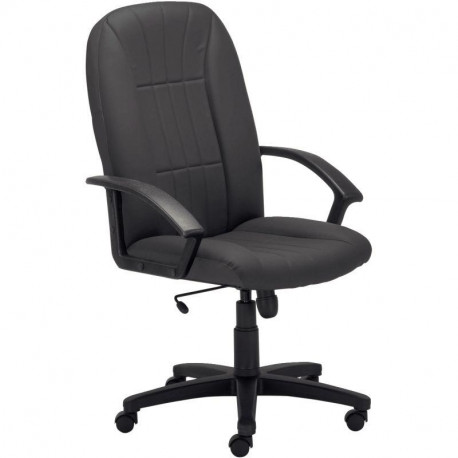 SIEGE FAUTEUIL MEFISTO SIMILI CUIR NOIR BASCULANT CENTRE DOSSIER FIXE H71 CM /ASSISE L 49XP 46 CM HAUTEUR DE 40 A 52 CM NOIR ACC