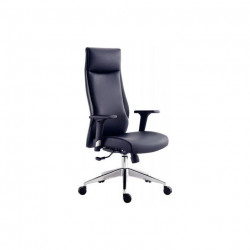 SIEGE FAUTEUIL SIENNE EN POLYURETHANE NOIR SYNCHRONE BLOCAGE 4 POSITIONS DOSSIER FIXE H 65CM /ASSISE L 50XP 51 CM HAUTEUR DE 44 