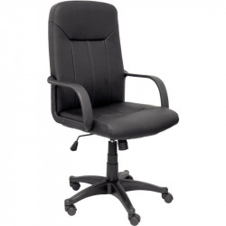 SIEGE FAUTEUIL VILLA SIMILI CUIR NOIR BASCULANT CENTRE DOSSIER FIXE H73 CM /ASSISE L 48XP50 CM HAUTEUR DE 45 A 54 CM NOIR ACCOUD