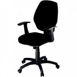 SIÈGE MASTER HAUT DOSSIER NOIR CONTACT PERMANENT DOS REGLABLE HAUTEUR ET PROFONDEUR-TISSU CALIGARI NOIR (accoudoirs en option)