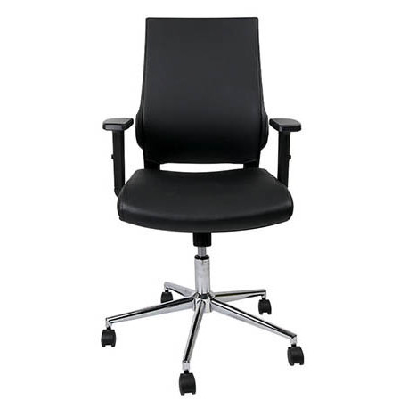 SIEGE ROTATIF FAUTEUIL SIMILI CUIR NOIR ASSISE AJUSTABLE