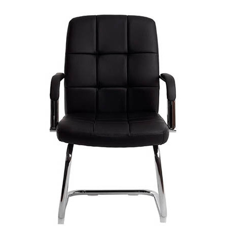 SIEGE VISITEUR FAUTEUIL SIMILI CUIR BLANC PIEDS