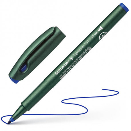 STYLO FEUTRE pointe moyenne TOPWRITER 157 BLEU ne seche pas ouvert SCHNEIDE 115