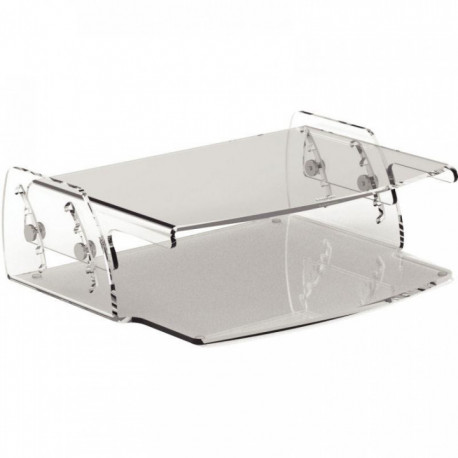 SUPPORT MONITEUR AJUSTABLE TRANSPARENT GAMME CLARITY ACRYLIQUE TRANSPARENT    HAUTEUR DE  7 A 13cm.L25,6xP32 cm FELLOWES 9731101