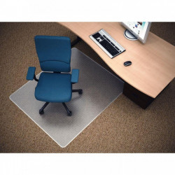 TAPIS DE SOL TRANSPARENT ANTISTATIQUE POUR MOQUETTE 120X150CM épaisseur 2,5cm PAPERFLOW AGEC 100 % RECYCLE 