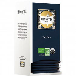 THE NOIR EARL GREY KUSMI TEA BTE 25 SACHETS  BIO FAB France