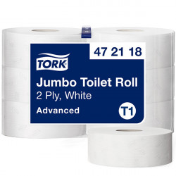 PAPIER HYGIENIQUE TOILETTE *PQT6 RL DE 1900F ADVANCED JUMBO TORK 472118 T1 380M ECOLABEL FAB FRANCE