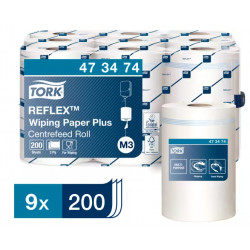 ESSUIE TOUT BOBINE DEVIDAGE CENTRALE PQT9 RL 200F*2PLI ECOLABEL/CONTACT ALIM.TORK 473474 AGEC FSC FAB FRANCE 100% RECYCLE