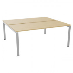BUREAU FIXE DÉPART L180CM CONECT PLATEAU CHÊNE NATUREL/PIÈTEMENT ALU