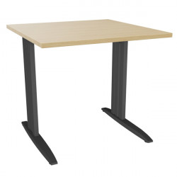 PLAN DROIT ONYX L..80 X P.80 X H73,5 CM PLATEAU CHÊNE NATUREL/PIÈTEMENT ANTHRACITE