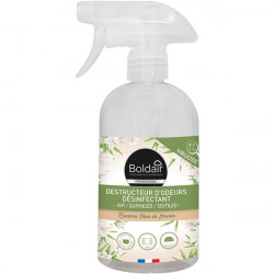 DESODORISANT SPRAY 500ML DESTRUCTEUR D'ODEUR BAMBOU JASMIN BIOCIDE DESINFECTE L AIR LES SURFACE LES TEXTILES  BOLDAIR 