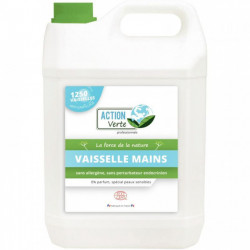 LIQUIDE VAISSELLE MAINS PEAUX SENSIBLE BIDON 5L ECOCERT 100%RECYCLE ACTION VERTE JEX FABFRANCE