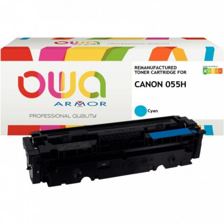 055H OWA ARMOR CARTOUCHE LASER CYAN HAUTE CAPACITÉ P/CANON 055H