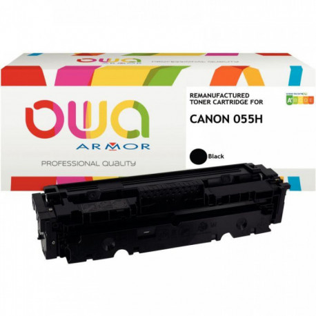 055H OWA ARMOR CARTOUCHE LASER NOIRE HAUTE CAPACITÉ P/CANON 055H