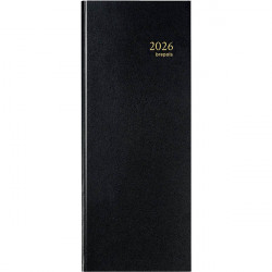AGENDA BANQUIER LONG 2 VOLUMES NOIR 14.3x 32.5cm 1 jour par 2 pages