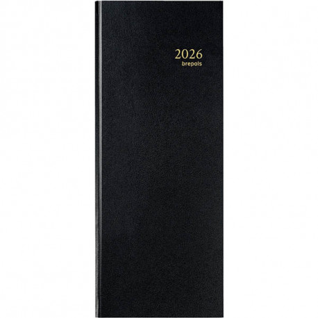 AGENDA BANQUIER LONG 2 VOLUMES NOIR 14.3x 32.5cm 1 jour par 2 pages