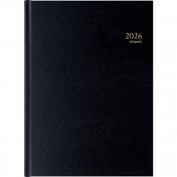 AGENDA JOURNALIER BREMAX NOIR 12 mois janvier à décembre. Grille horaire. 1 page par jour