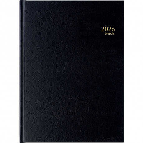 AGENDA JOURNALIER BREMAX NOIR 12 mois janvier à décembre. Grille horaire. 1 page par jour