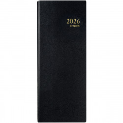 AGENDA LONG 1 JOUR EURO/CENTIMES NOIR 12,8x33cm 1 jour par page