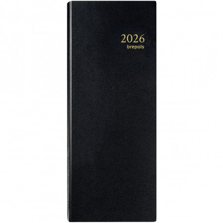 AGENDA LONG 1 JOUR EURO/CENTIMES NOIR 12,8x33cm 1 jour par page