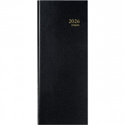 AGENDA LONG 1 JOUR PAR PAGE TRAVERS NOIR 12,8x33 cm. 1 jour par page