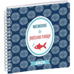 AGENDA SEMAINIER 15X17CM MÉMOIRE DE POISSON ROUGE 12 mois de Janvier à Décembre. La semaine sur 2 pages