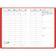 AGENDA SEMAINIER AFFAIRES LUNA 10X15CM ROUGE 13 mois Décembre à Décembre