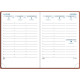 AGENDA SEMAINIER CANVAS 9X13CM TERRACOTTA 13 mois de août à août. La semaine sur 2 pages