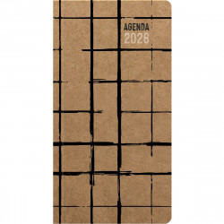 AGENDA SEMAINIER KRAFT 9X17CM COURBES 13 mois de décembre à décembre. 1 semaine sur 2 pages