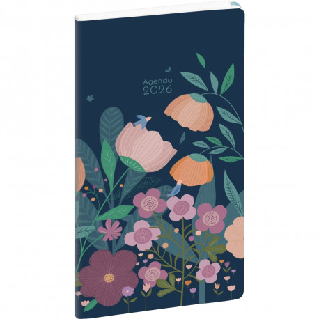 AGENDA SEMAINIER MINI LABO 9X17.5cm BLEU 12 mois, de Janvier à Décembre Semaine sur 2 pages