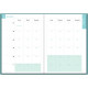 AGENDA SEMAINIER ONDINE 15X21CM BLEU 12 mois de janvier à décembre. 1 semaine sur 2 pages