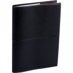 AGENDA SEMAINIER VOYAGE 16X24CM SPIRALE NOIR 12 mois de Janvier à Décembre avec prise de RDV par 1/2 heure