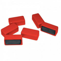 AIMANT PUNAISES MAGNÉTIQUES RECTANGULAIRES 12X25 MM ROUGE