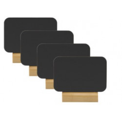 ARDOISE DE TABLE LOT X4 NOIR 90X20X70 SOCLE BOIS LAQUE