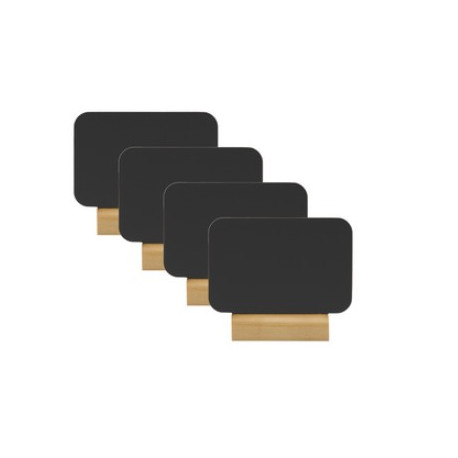 ARDOISE DE TABLE LOT X4 NOIR 90X20X70 SOCLE BOIS LAQUE