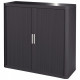 Armoire à rideaux 2 tablettes corps anthracite/rideaux anthracite. Dim ext H104xL110xP41.5cmLivrée à platMontage facile en 2 min