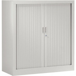 Armoire à rideaux basse 2 tablettes H100cm Generic+ Gris. H100cm x L120cm x P43cm, 2 tablettes. Garantie 5 ans.