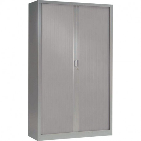 Armoire à rideaux haute 4 tablettes H198cm Generic+ Aluminium. H198cm x L120cm x P43cm, 4 tablettes. Garantie 5 ans.