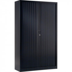 Armoire à rideaux haute 4 tablettes H198cm Generic+ Anthracite. H198cm x L120cm x P43cm, 4 tablettes. Garantie 5 ans.