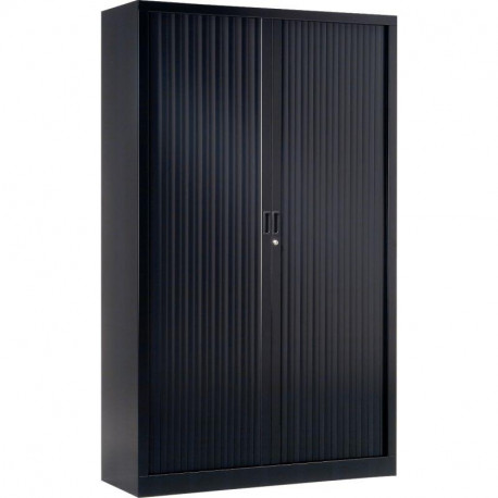 Armoire à rideaux haute 4 tablettes H198cm Generic+ Anthracite. H198cm x L120cm x P43cm, 4 tablettes. Garantie 5 ans.