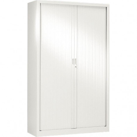 Armoire à rideaux haute 4 tablettes H198cm Generic+ Blanc. H198cm x L120cm x P43cm, 4 tablettes. Garantie 5 ans.